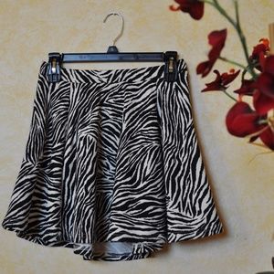 NWT Zebra Print A-Line Skater Skirt